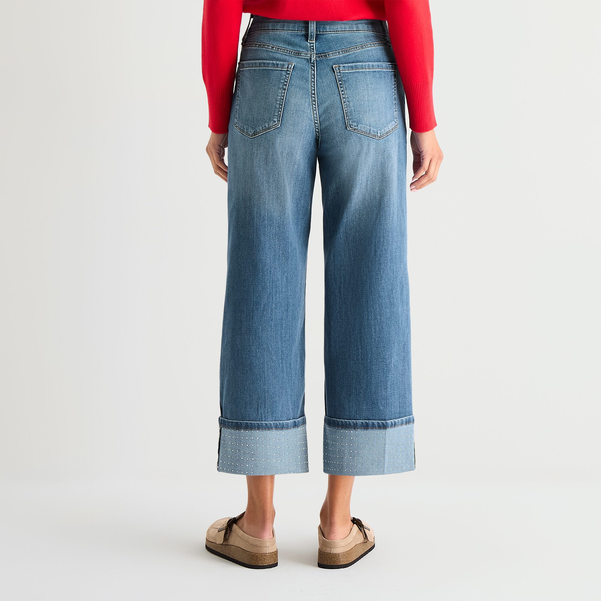 St. John's Bay Womens Mid Rise Wide Leg Jean