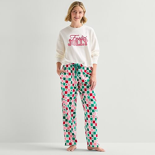 Sleep Chic Womens Flannel Pajama Pants In Green
