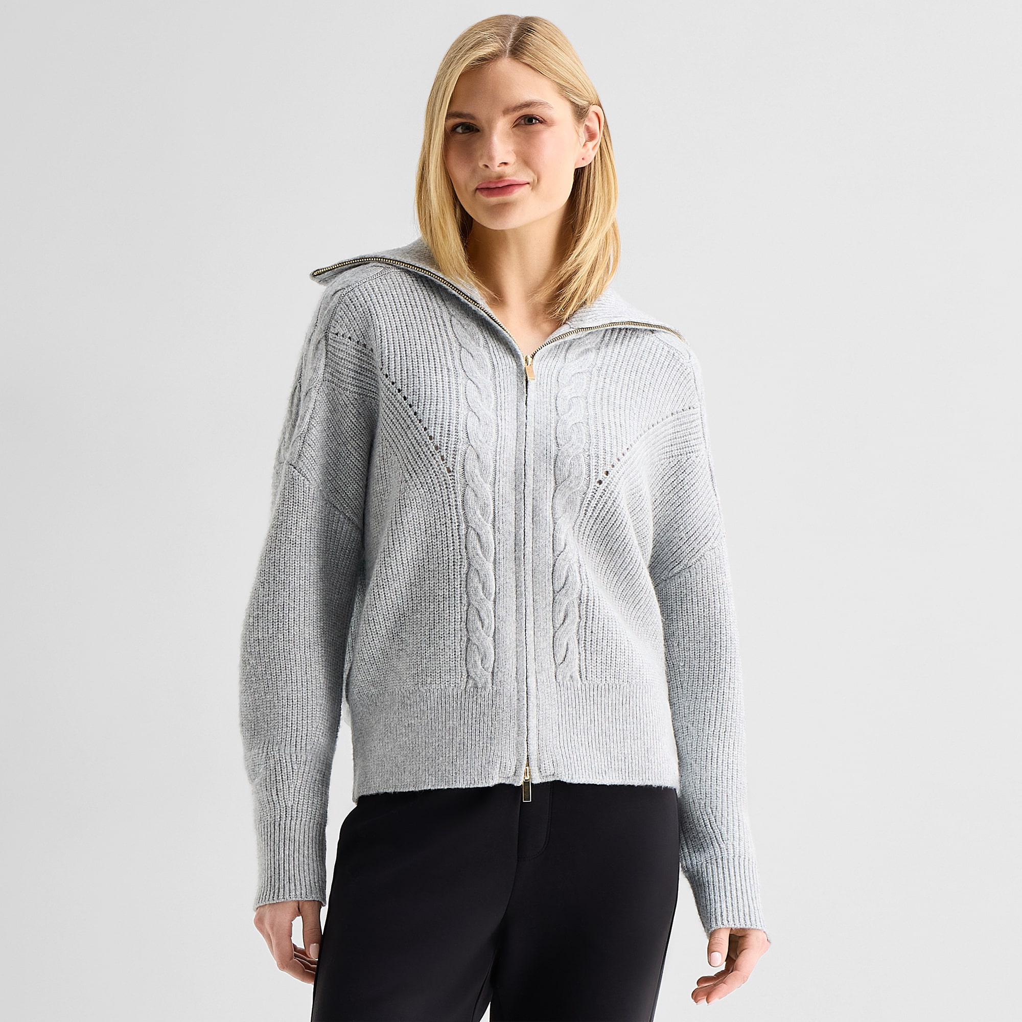 Stylus Womens Long Sleeve Zipper Cardigan