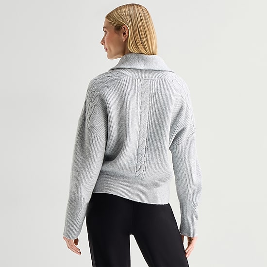 Stylus Womens Long Sleeve Zipper Cardigan