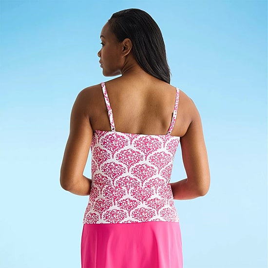 Liz Claiborne Womens Floral Tankini Swimsuit Top