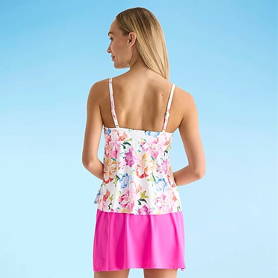 Sonnet Shores Womens Floral Tankini Swimsuit Top