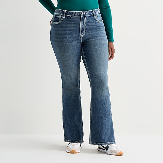 Arizona Womens Juniors Plus Low Rise Skinny Fit Jean