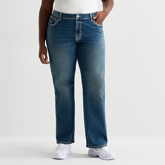 Arizona Womens Low Rise Straight Leg Jean