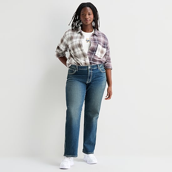 Arizona Womens Low Rise Straight Leg Jean