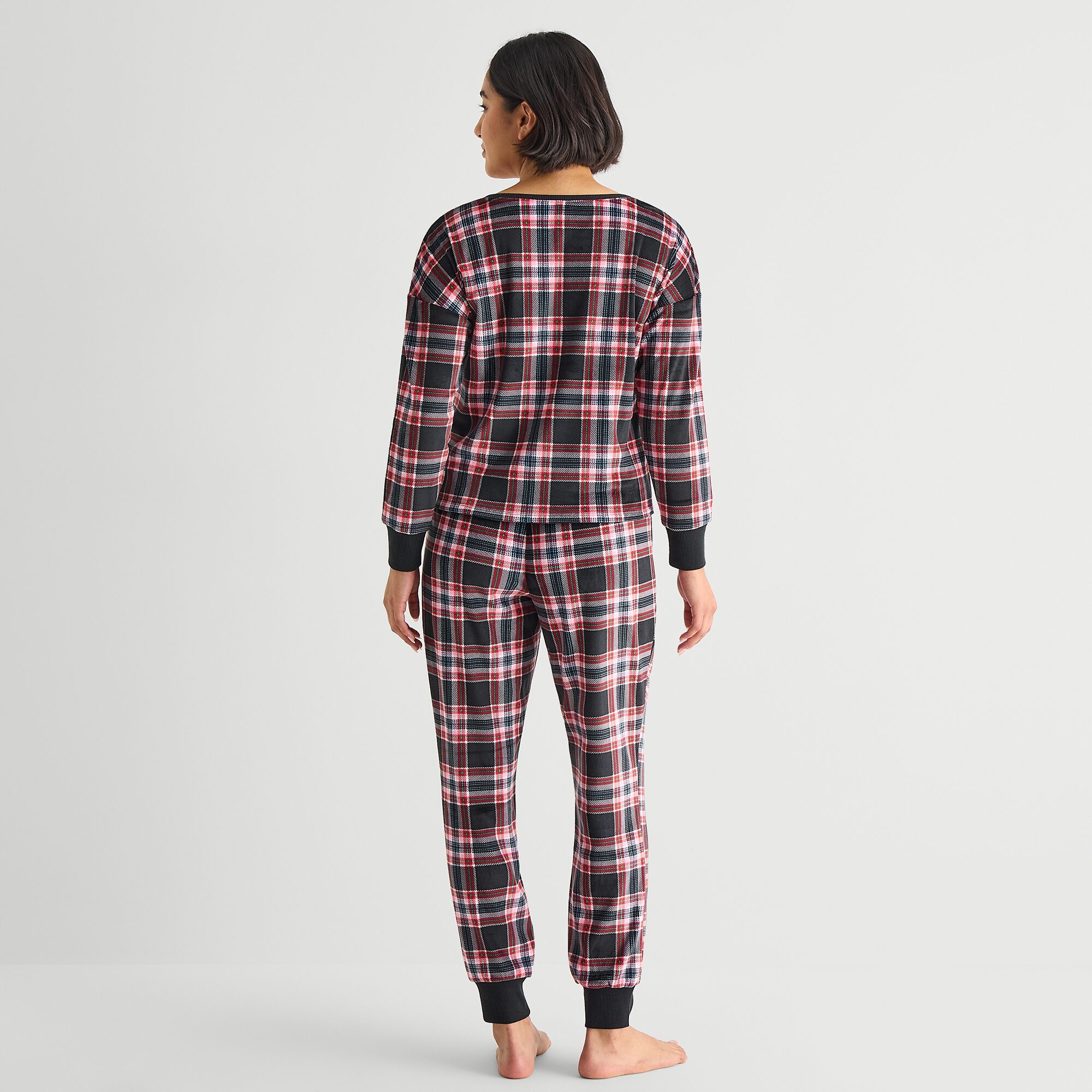 Sleep Chic Womens Fleece Long Sleeve 2-pc. Pajama Set