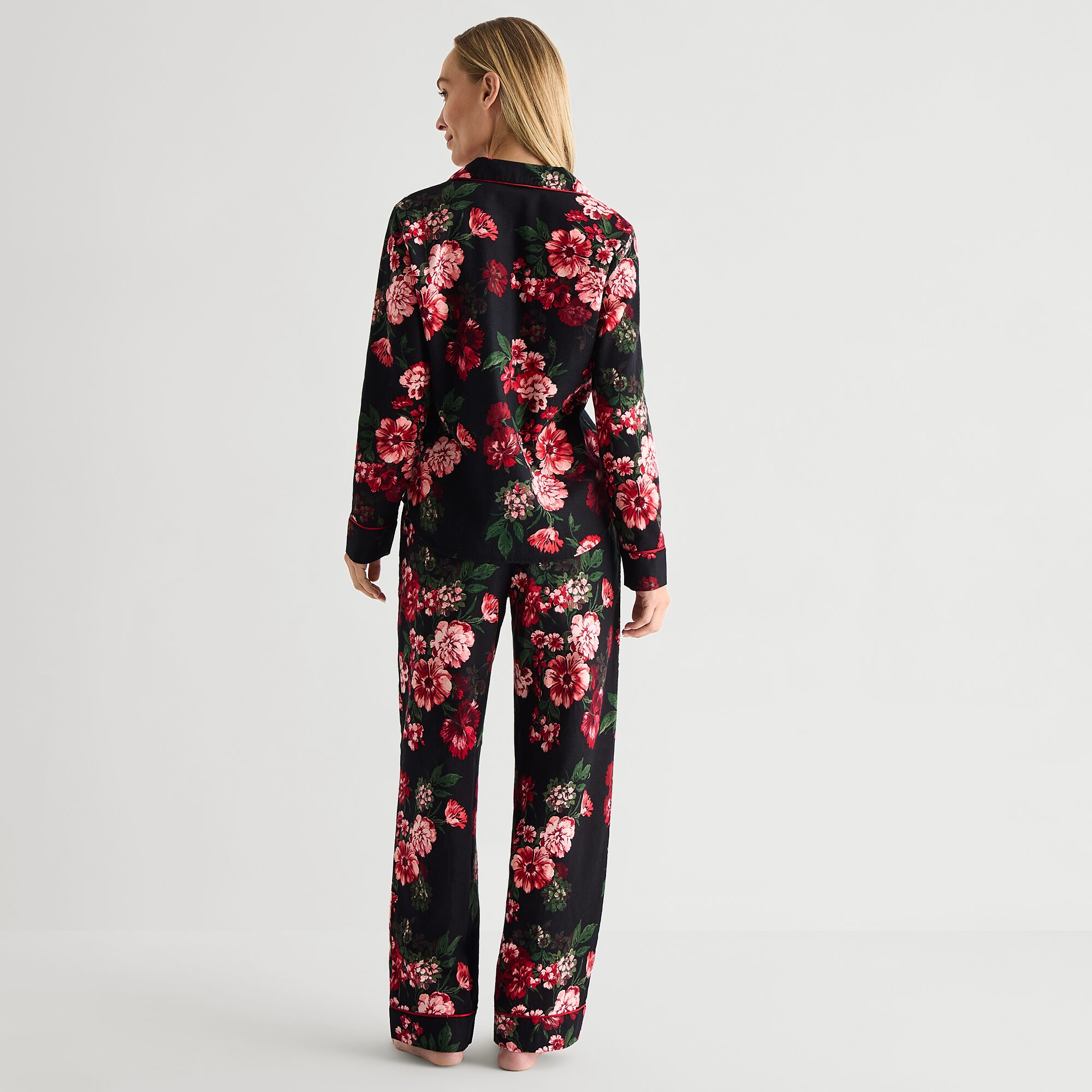 Liz Claiborne Womens Flannel Long Sleeve 2-pc. Pajama Set
