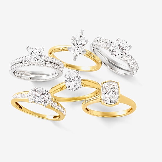 (F / Vs2) Womens 1 1/2 CT. T.W. Lab Grown White Diamond 10K Gold Round Side Stone Engagement Ring