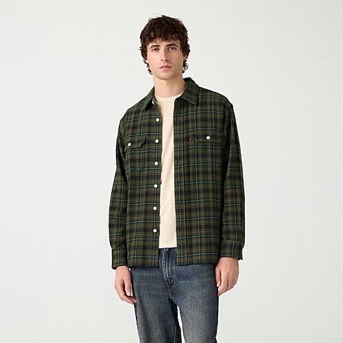 Levi 's Mens Long Sleeve Regular Fit Flannel Shirt In Green