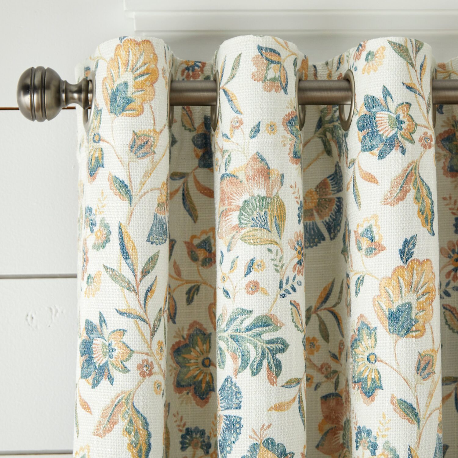 Linden Street Bayshore Jacobean Grommet Top Energy Saving 100% Blackout Single Curtain Panel