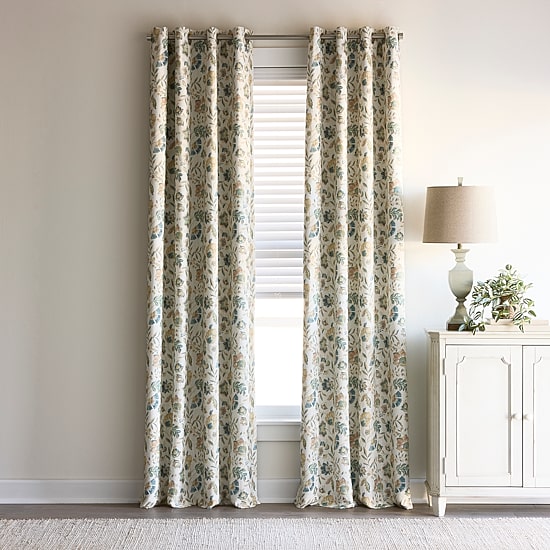 Linden Street Bayshore Jacobean Grommet Top Energy Saving 100% Blackout Single Curtain Panel