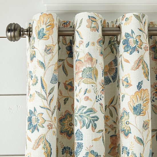 Linden Street Bayshore Jacobean Grommet Top Energy Saving 100% Blackout Single Curtain Panel