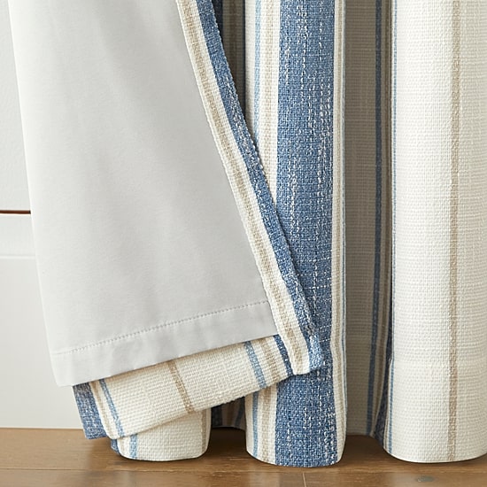 Linden Street Bayshore Stripe Grommet Top Energy Saving 100% Blackout Single Curtain Panel