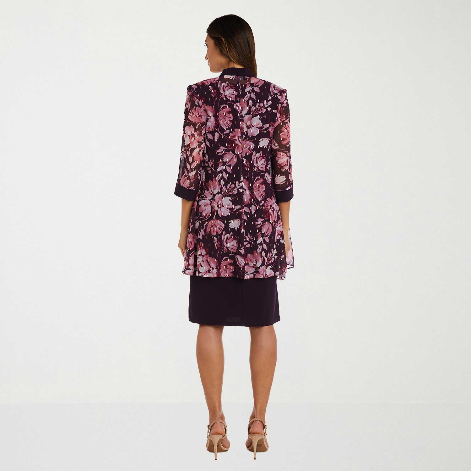 R & M Richards Womens Floral Jacket Dress