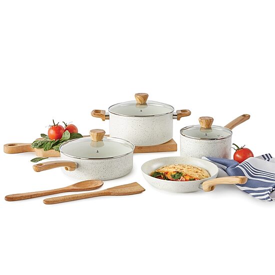 Cooks Speckle Ceramic 9-pc. Cookware Set