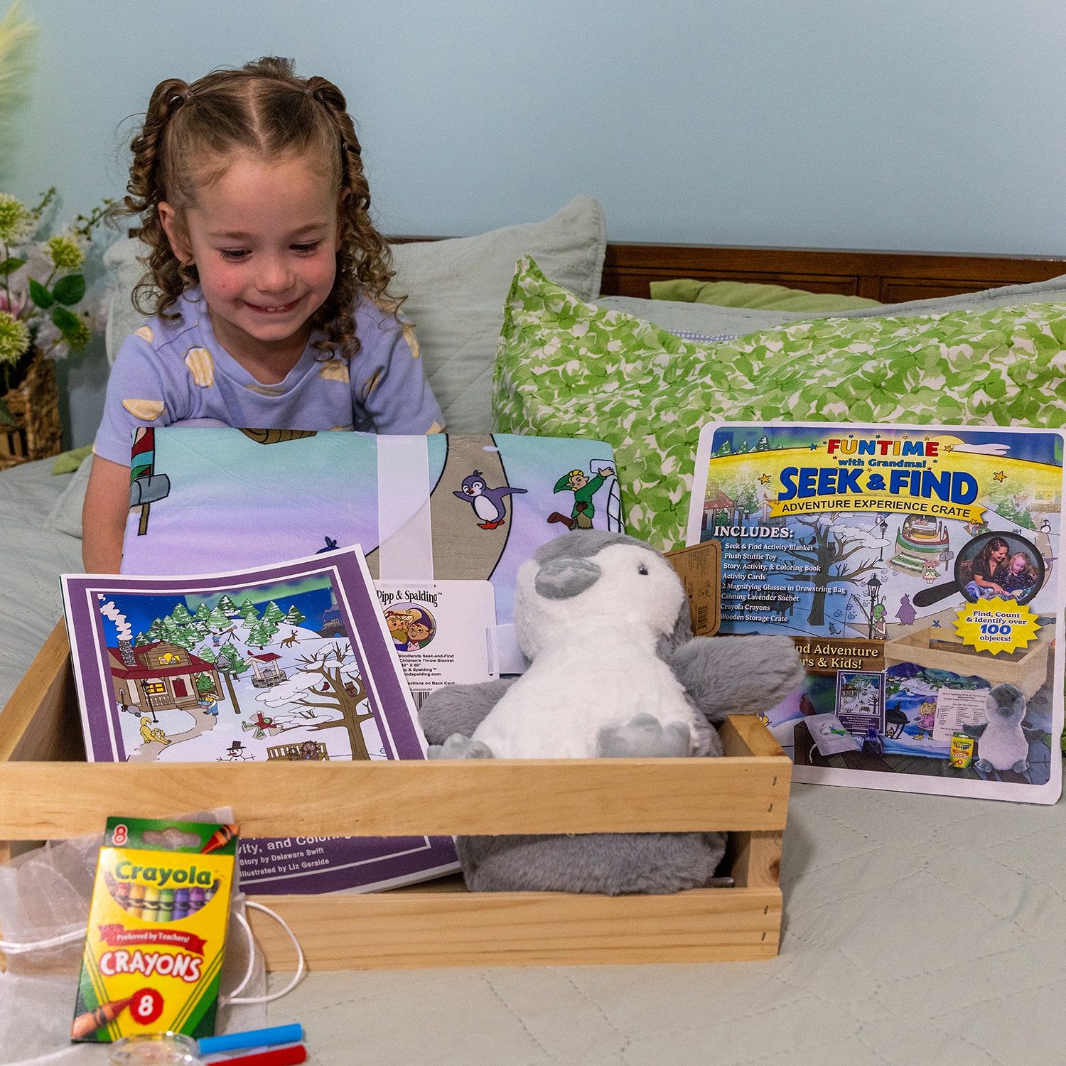3 Stories Trading Company Fun Time With Grandma Seek And Find Experience Crate Unisex 18-pc. Baby Gift Set