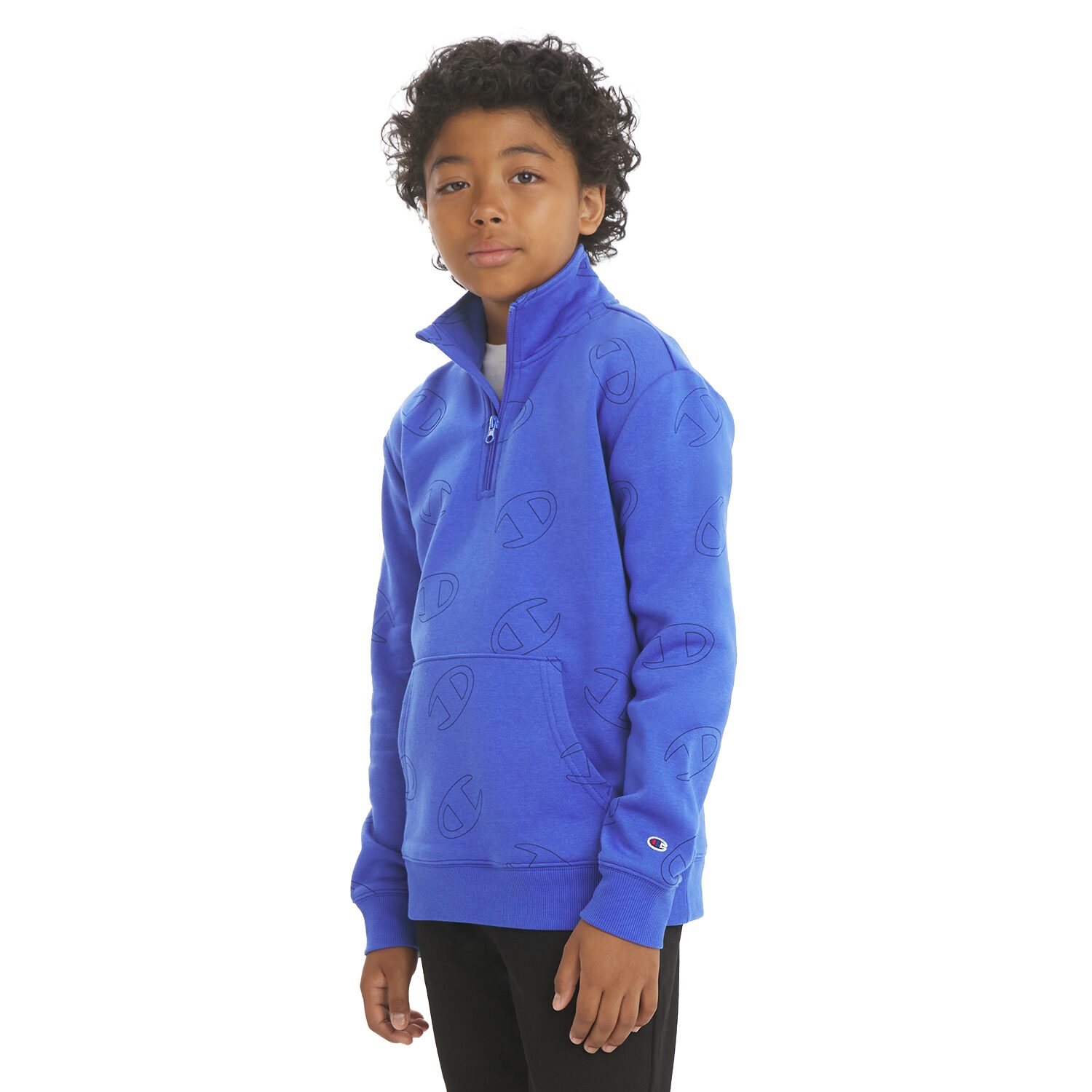Champion Big Kid Boys Round Neck Long Sleeve Fleece Active Quarter-Zip Pullover