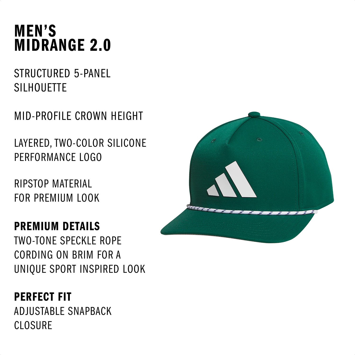 adidas Midrange 2.0 Mens Baseball Cap