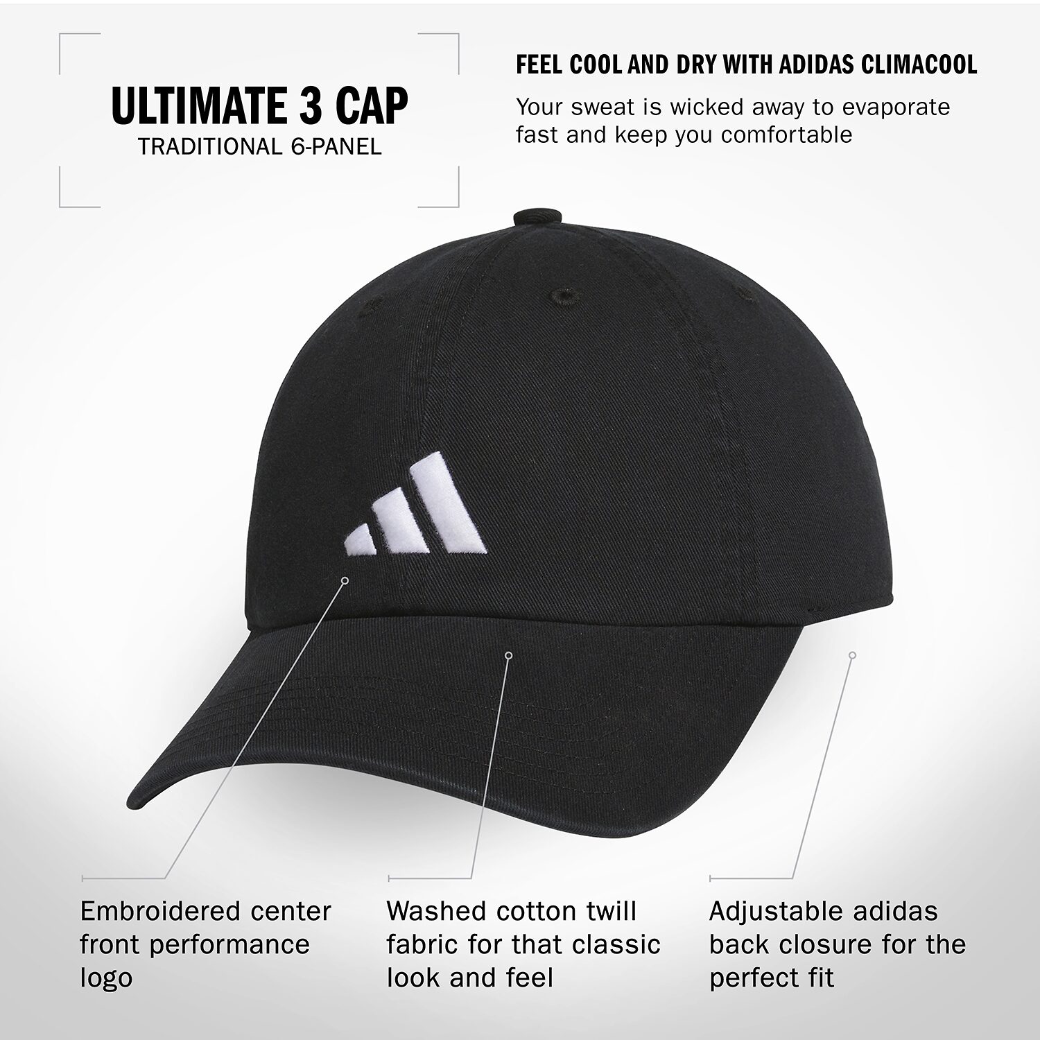 adidas Ultimate 3 Mens Baseball Cap