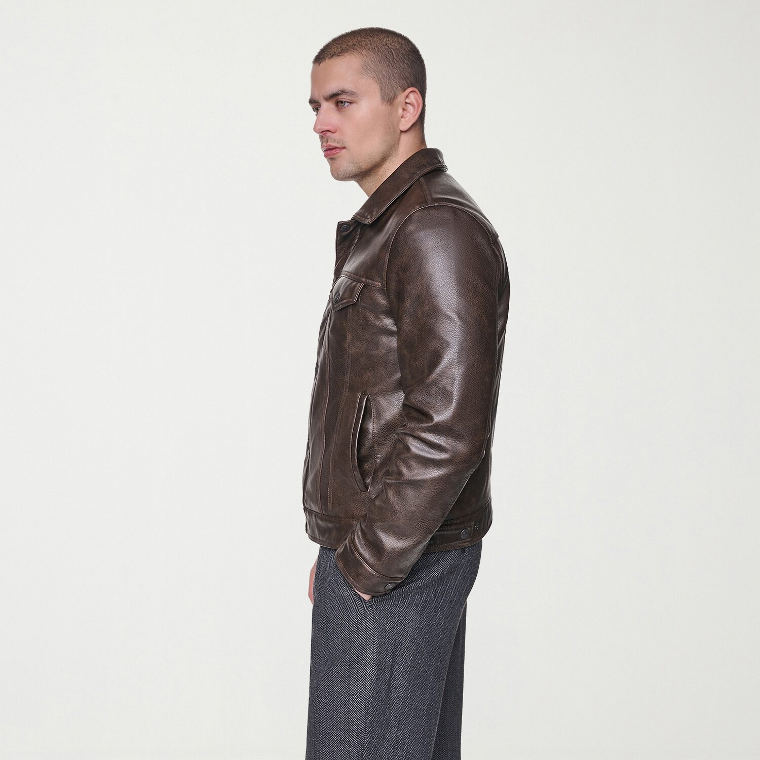 Levi's® Mens Midweight Faux Leather Trucker Jacket
