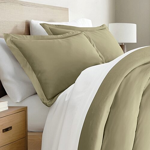 ienjoy Home Double Brushed Solid 2 Pack Pillow Sham Set, King - Sage