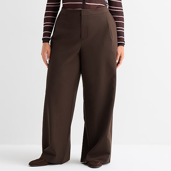 Ashley Graham Women's Plus Easy Pleated Trouser