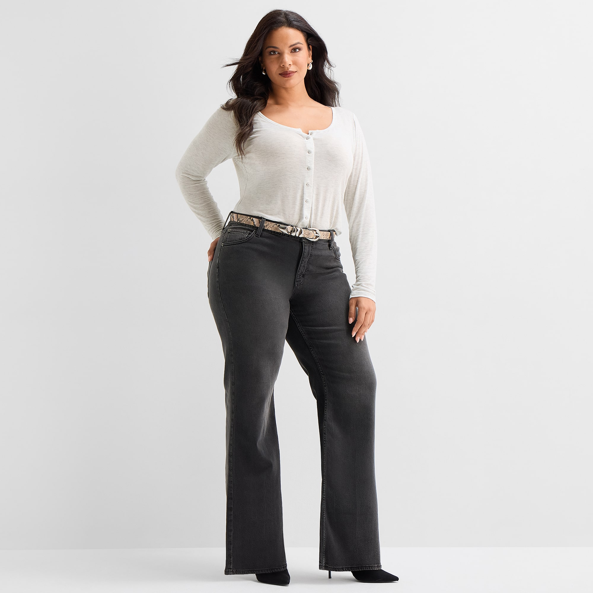 Ashley Graham Women's Plus Denim Flare Jean