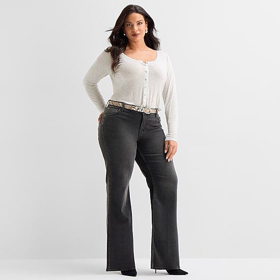 Ashley Graham Women's Plus Denim Flare Jean