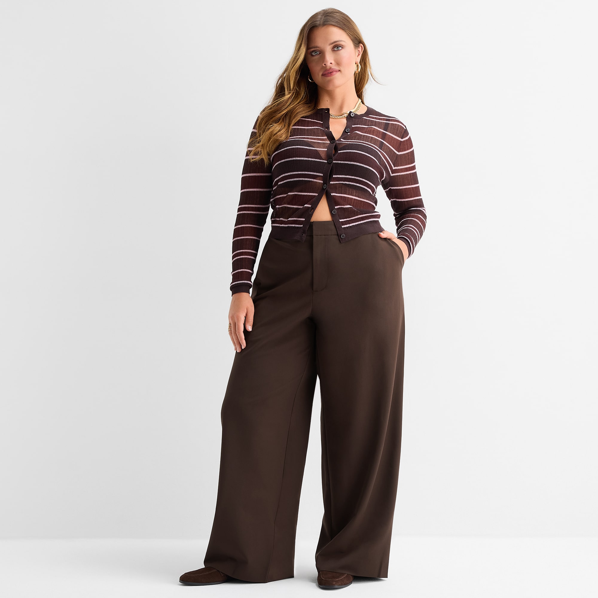 Ashley Graham Women's Plus Easy Pleated Trouser