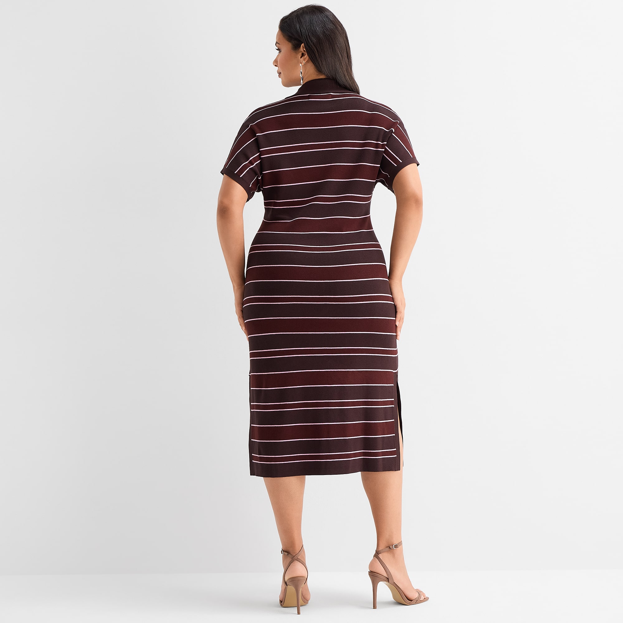 Ashley Graham Women's Plus Dolman Sleeve Polo Dress
