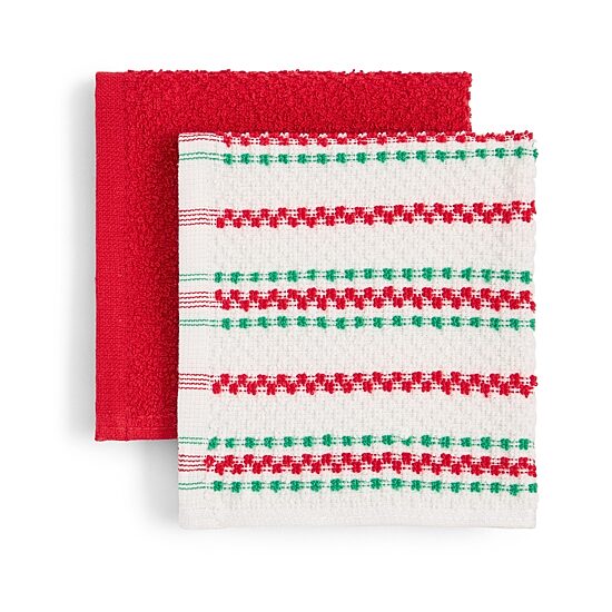 North Pole Trading Co. Holiday Nostalgic Stripe 4-pc. Dish Cloth Set
