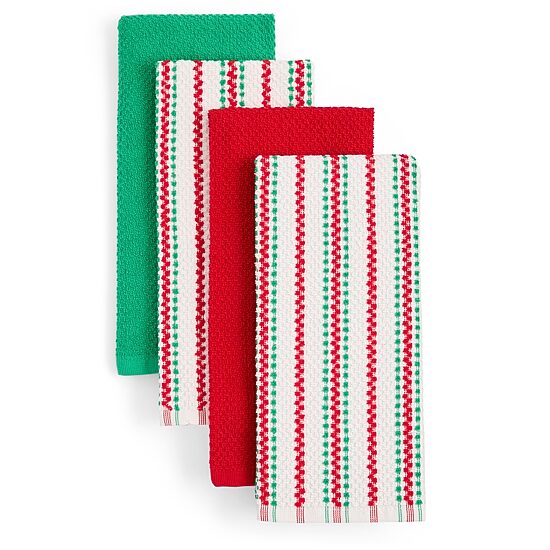 North Pole Trading Co. Holiday Nostalgic Stripe 4-pc. Kitchen Towel Set