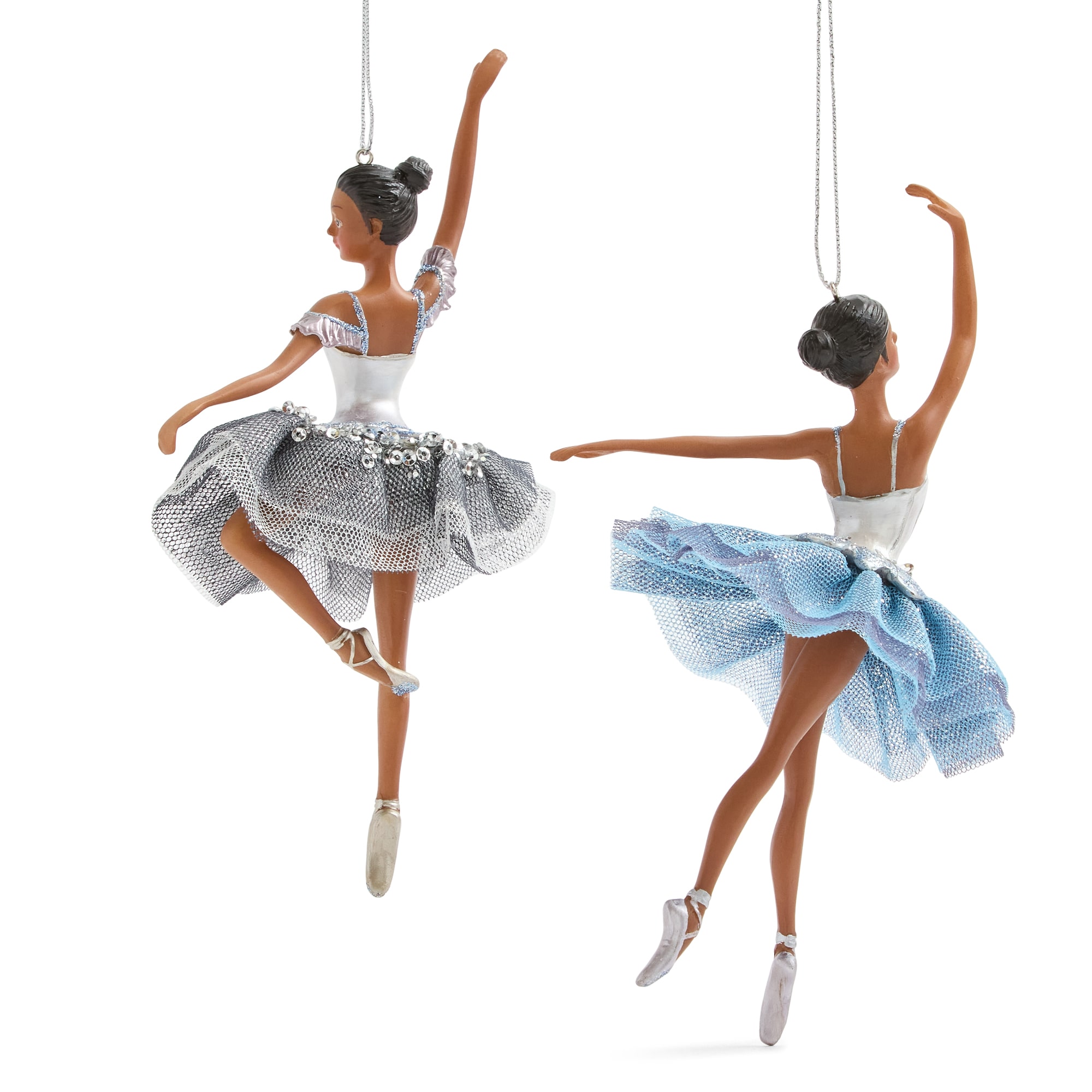 North Pole Trading Co. African American Polyresin Ballerina 2-pc. Christmas Ornament