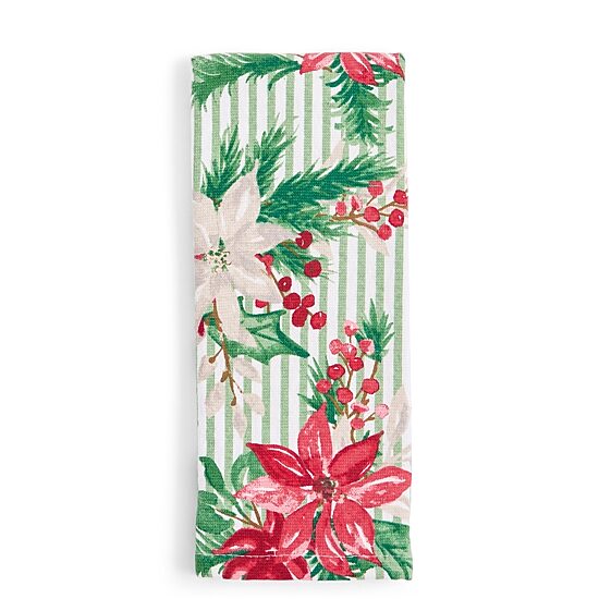 North Pole Trading Co. Heirloom Poinsetta  2-pc. Kitchen Towel Set