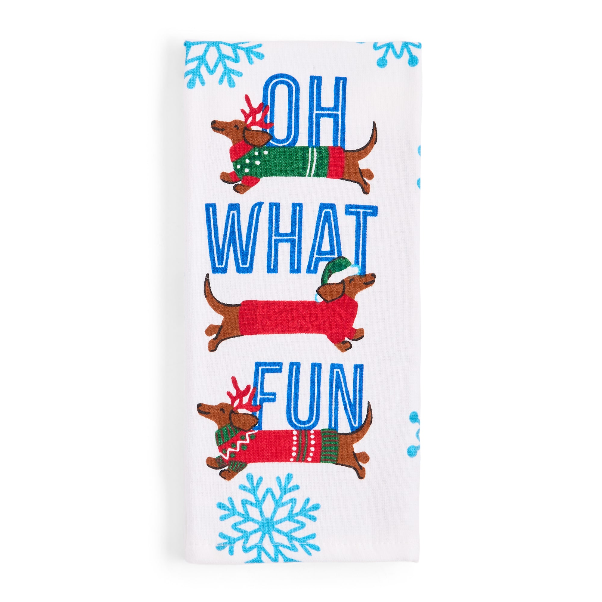 North Pole Trading Co. Dashund Snow  2-pc. Kitchen Towel Set