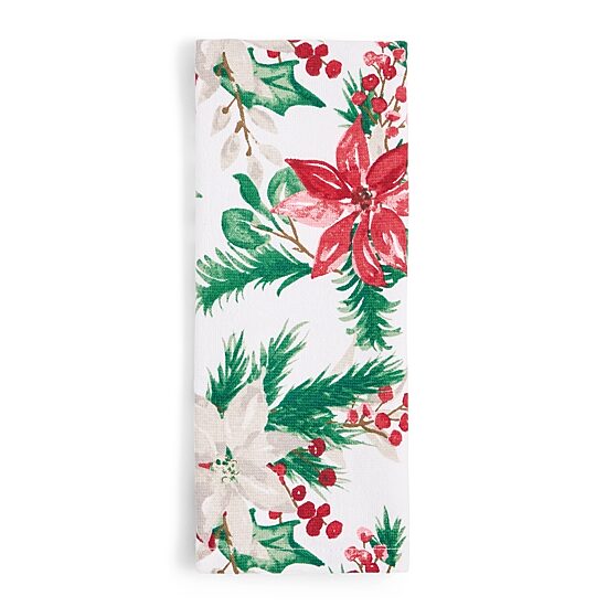 North Pole Trading Co. Heirloom Poinsetta  2-pc. Kitchen Towel Set