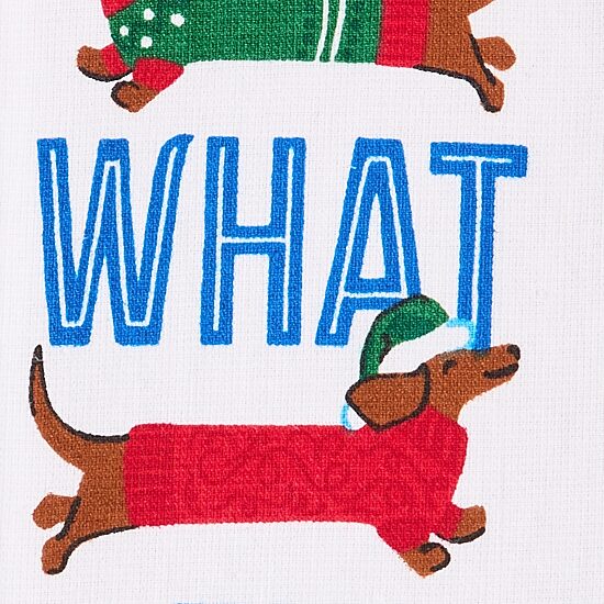 North Pole Trading Co. Dashund Snow  2-pc. Kitchen Towel Set