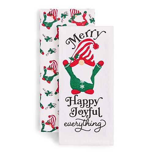 North Pole Trading Co . Jolly Gnome 2-pc. Kitchen Towel Set In Multiple Colors