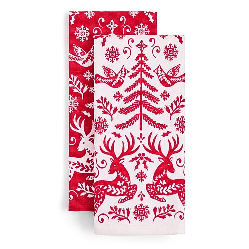 North Pole Trading Co . Nordic Noel 2-pc. Kitchen Towel Set In Multiple Colors