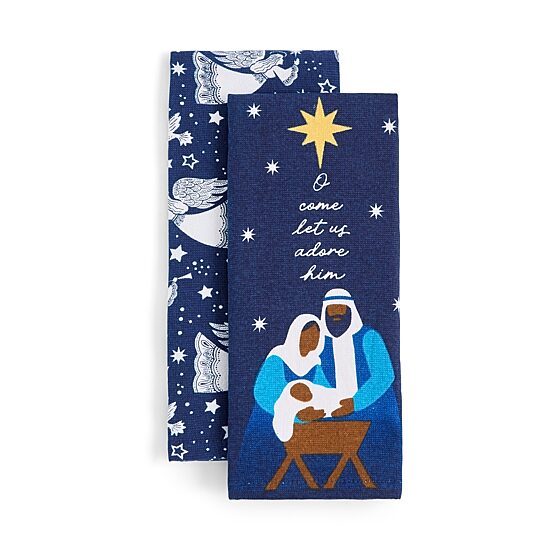 North Pole Trading Co. Nativity  2-pc. Kitchen Towel Set