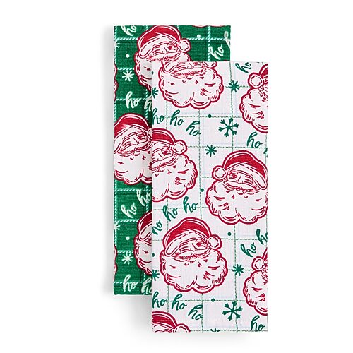 North Pole Trading Co . Vintage Santa 2-pc. Kitchen Towel Set In Multiple Colors