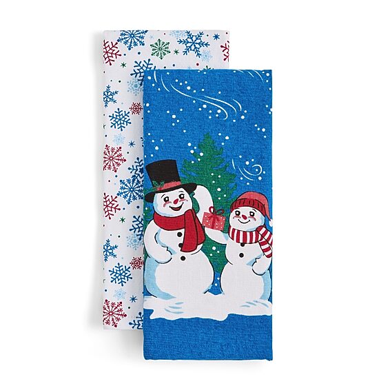 North Pole Trading Co. Snowmans Wish  2-pc. Kitchen Towel Set