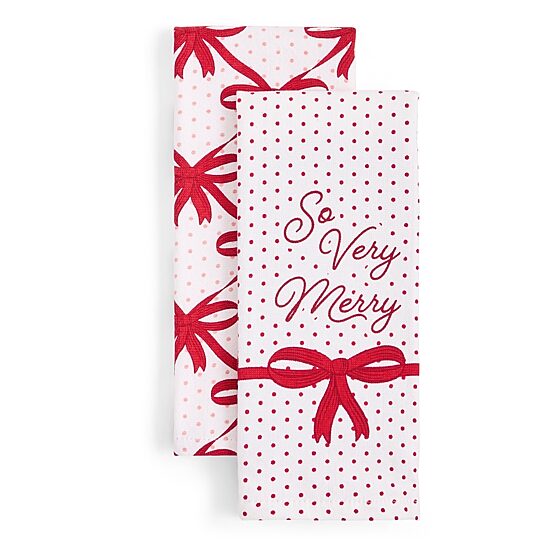 North Pole Trading Co. Holiday Bows 2-pc. Kitchen Towel Set