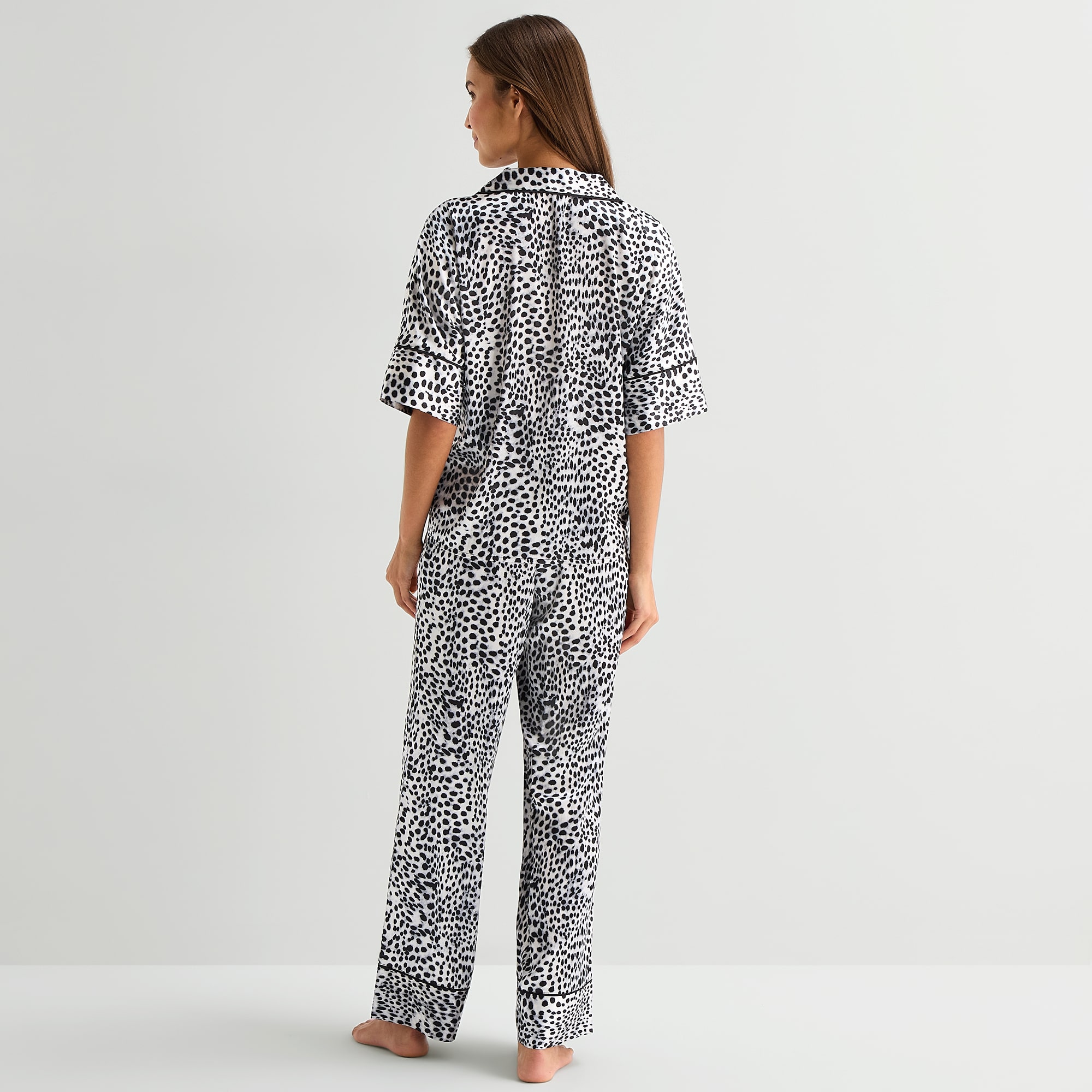 Ambrielle Womens Satin Short Sleeve 2-pc. Pajama Set