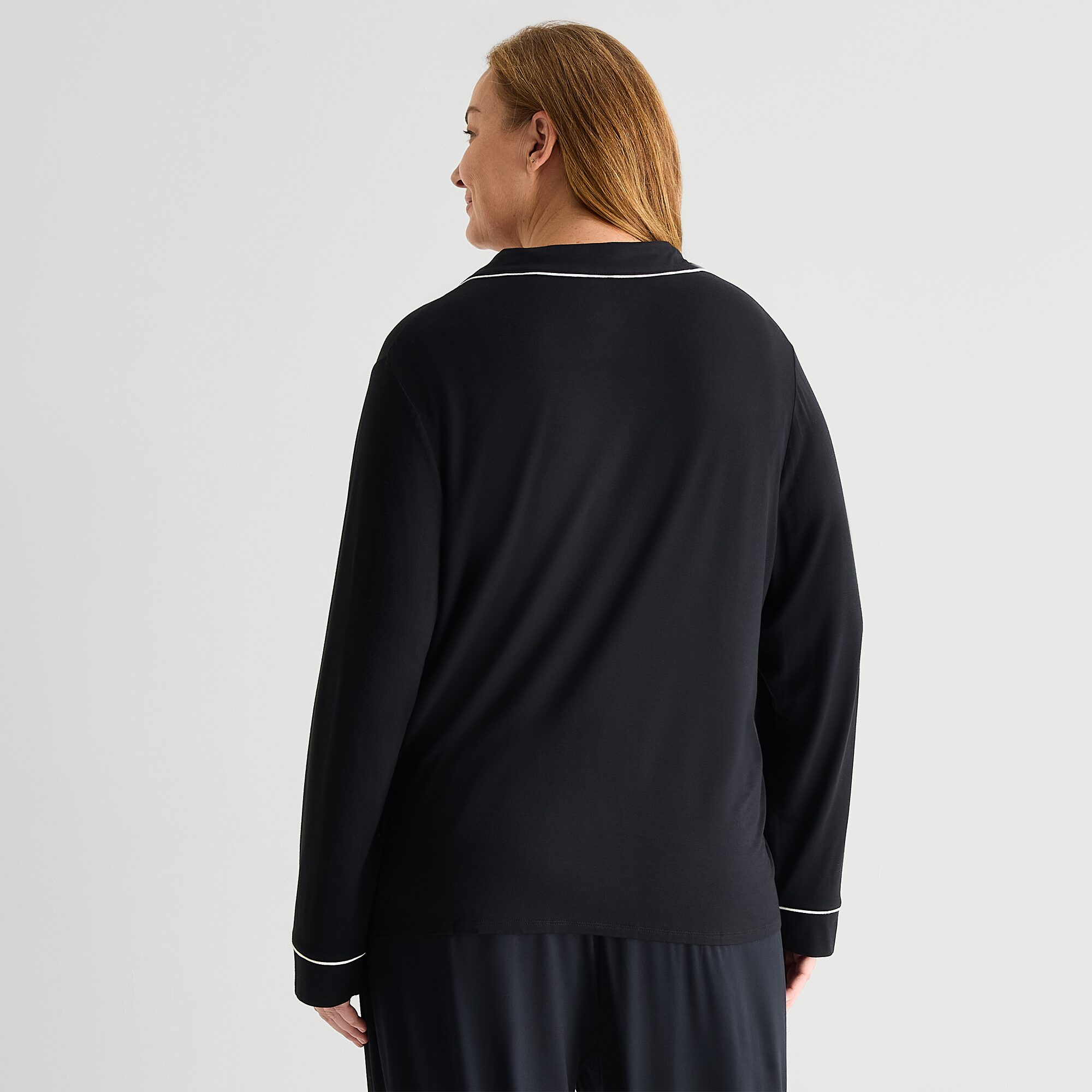 Liz Claiborne Cool and Calm Womens Long Sleeve Pajama Top