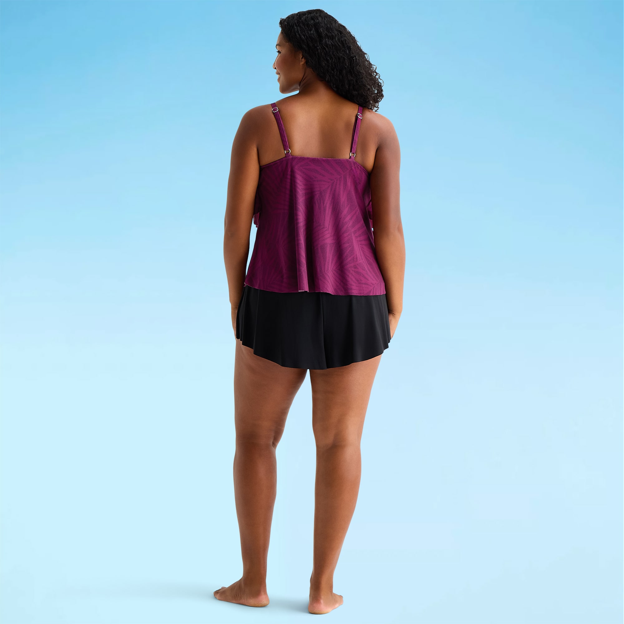 Trimshaper Womens Leaf Plus Tankini Swimsuit Top