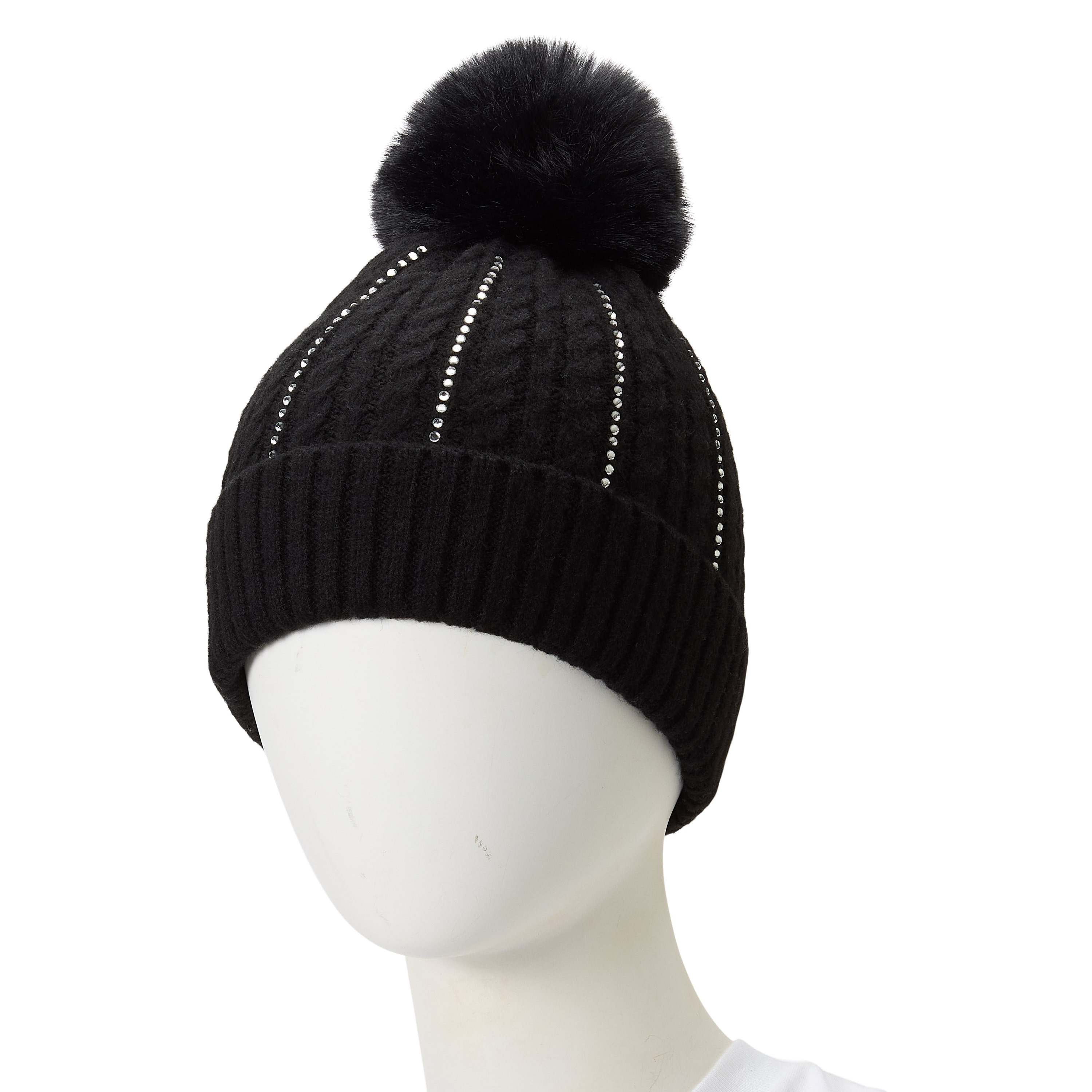 Collection Xiix Jingle Ball Pom Rhinestone Womens Beanie
