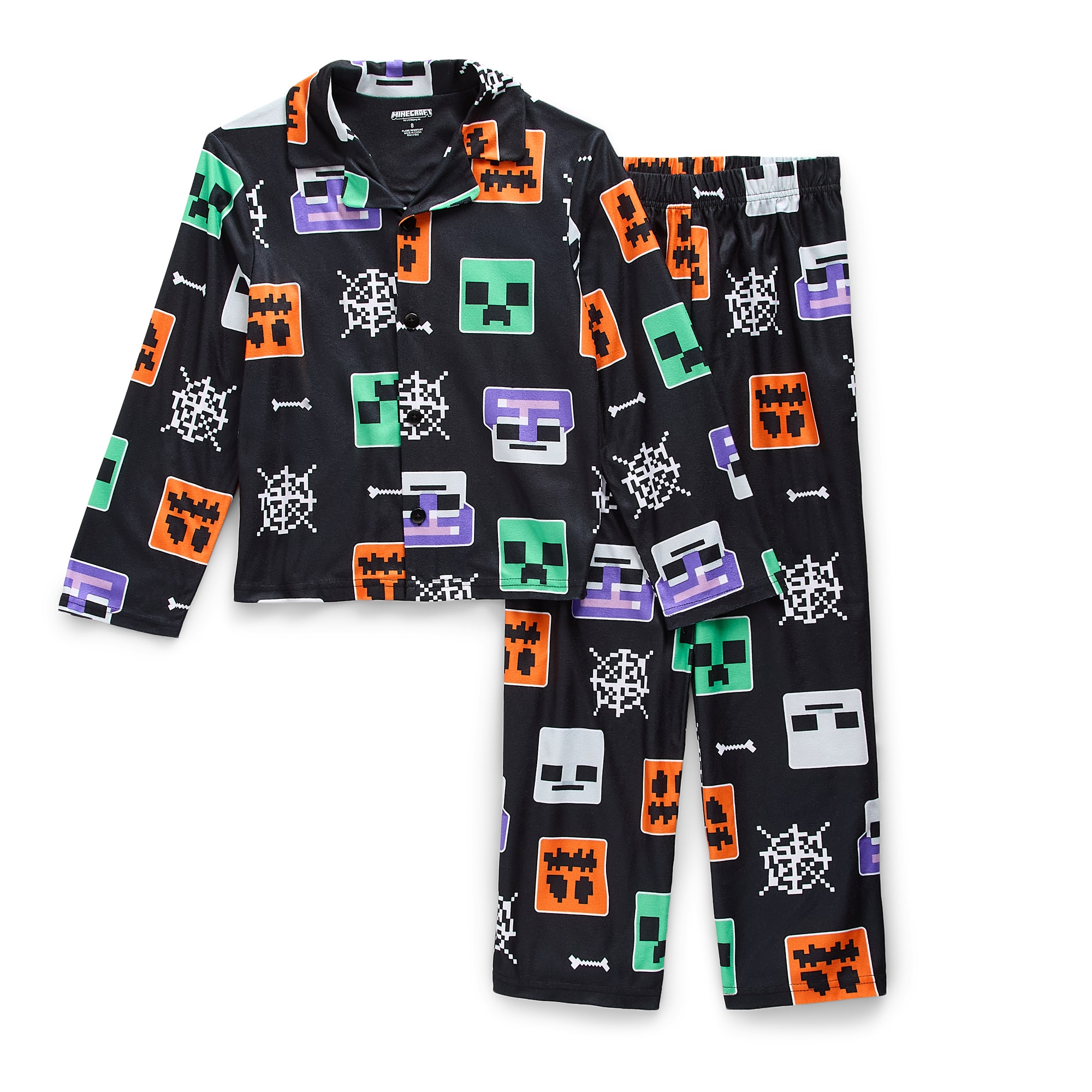 Little & Big Kid Boys Minecraft Long Sleeve 2-pc. Pajama Set