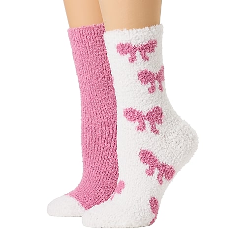 Mixit Womens 2 Pair Crew Socks In Pink