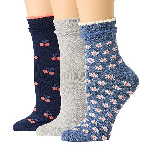 Mixit Essentials Womens 3 Pair Crew Socks In Blue